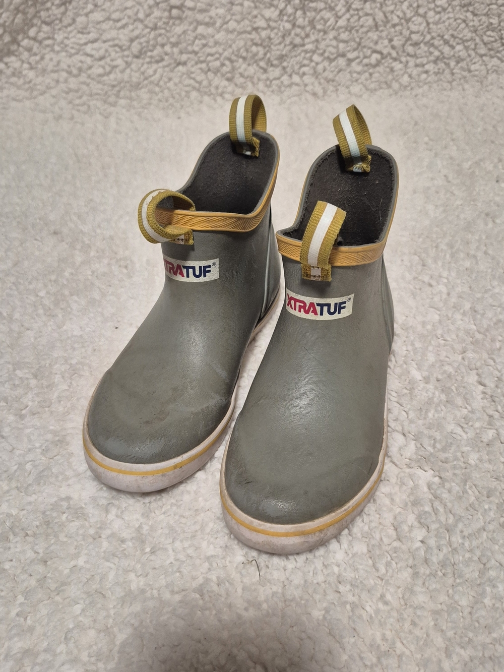 XTRATUF Kids Waterproof Ankle Rain Boots with Yellow Trim